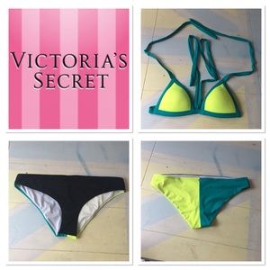Victoria’s Secret Green, Yellow & Black bikini